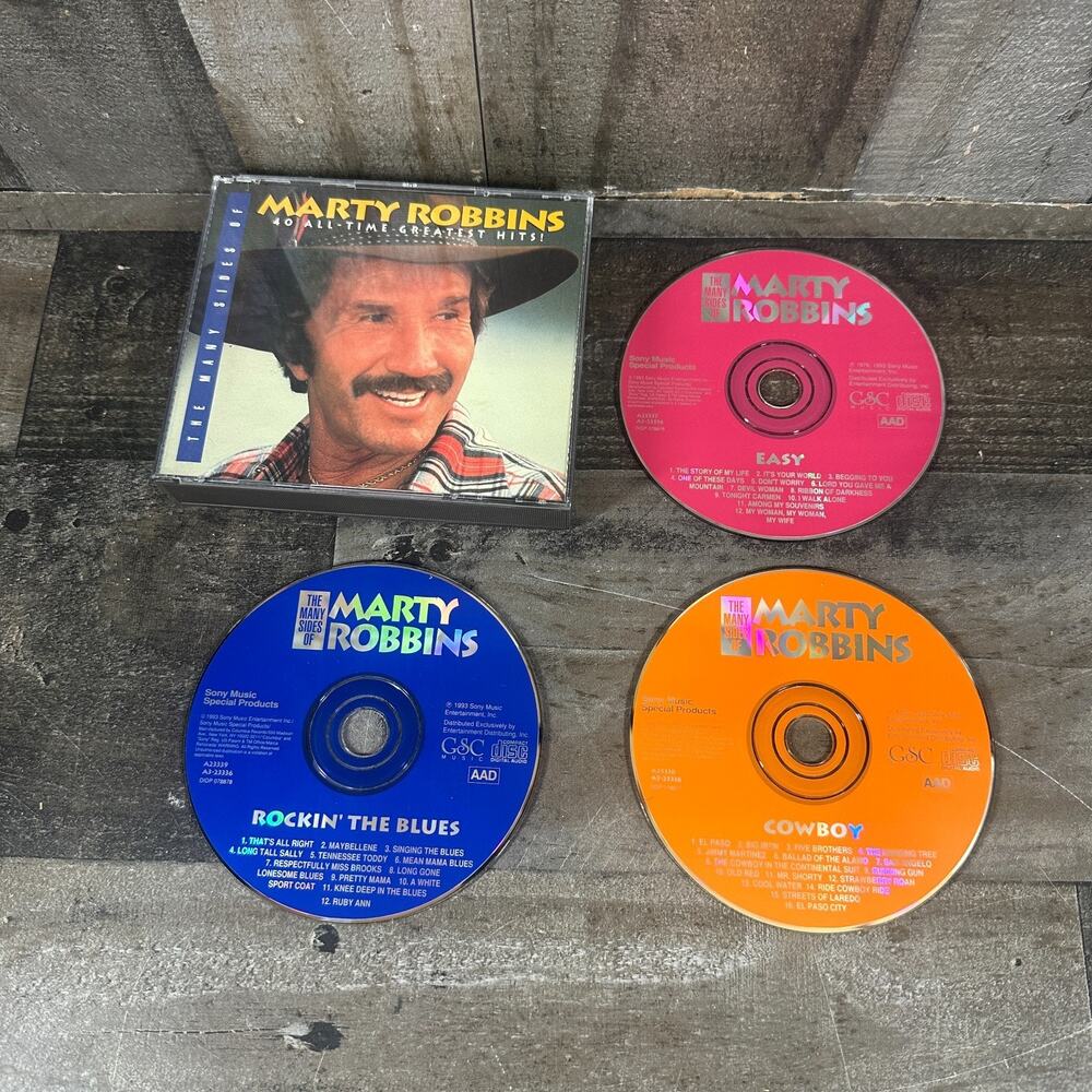 Marty Robbins 40 All-Time Greatest Hits 3 CDs CD Cowboy, Easy, Rockin' The Blues